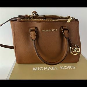 Michael Kors leather bag brown gold